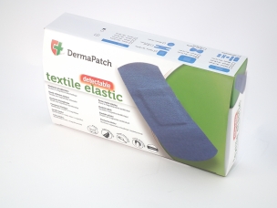 Textile elastic detectable plasters